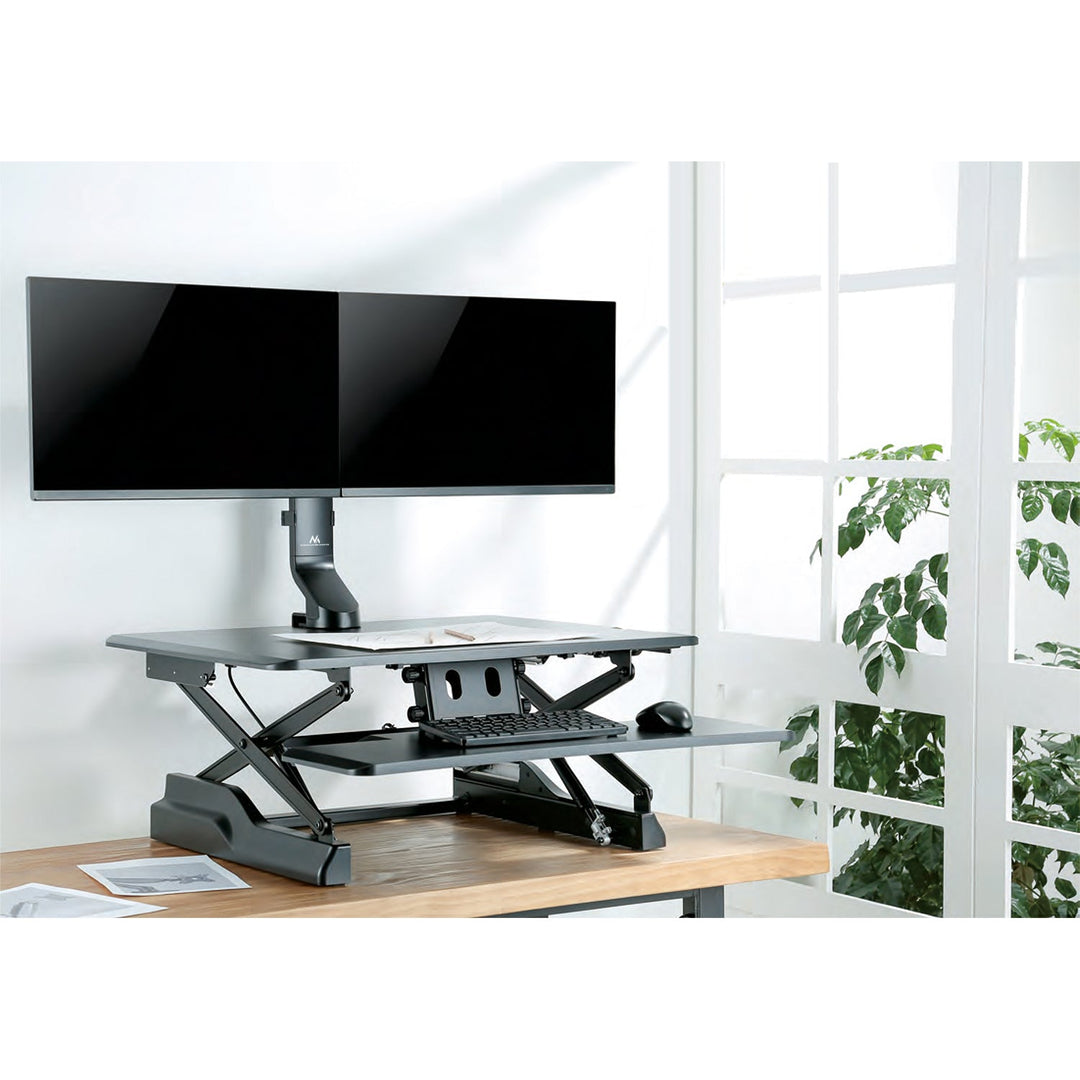 Двойна стойка за монитор / двойна 17"-27" 14 кг Maclean MC-854 VESA 75x75 100x100 подходяща за MC-848 и MC-849