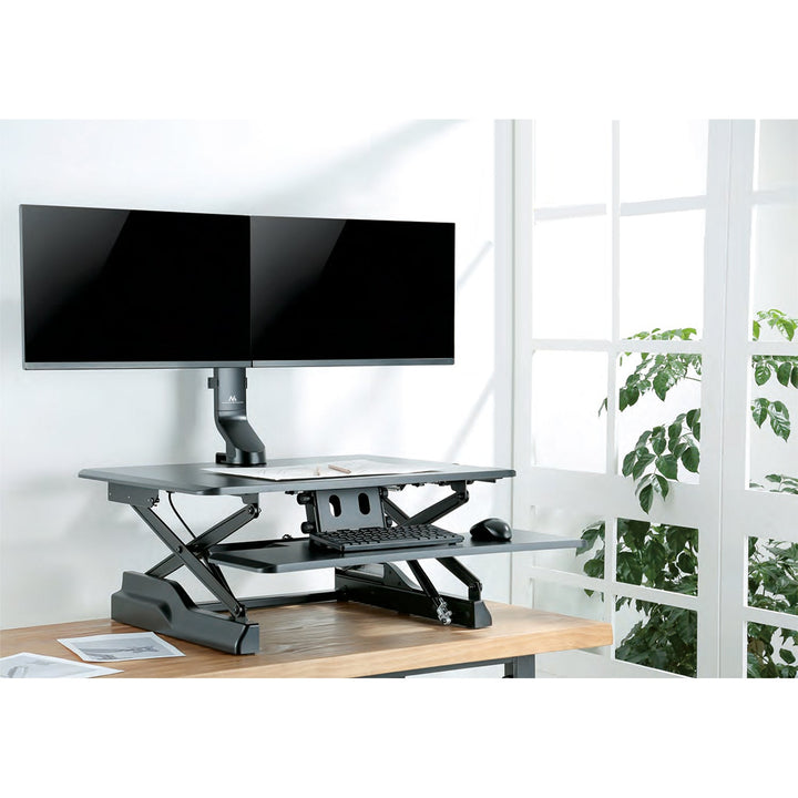 Двойна стойка за монитор / двойна 17"-27" 14 кг Maclean MC-854 VESA 75x75 100x100 подходяща за MC-848 и MC-849