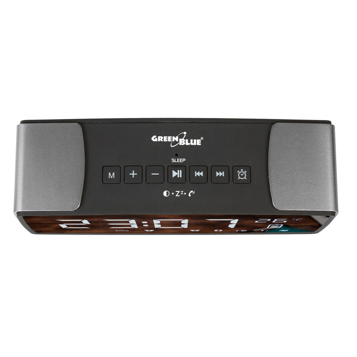 Bluetooth 4.2 радиобудилник, FM, aux-in, 6W, температура, аларма, часовник, батерия 2200mAh GreenBlue GB200