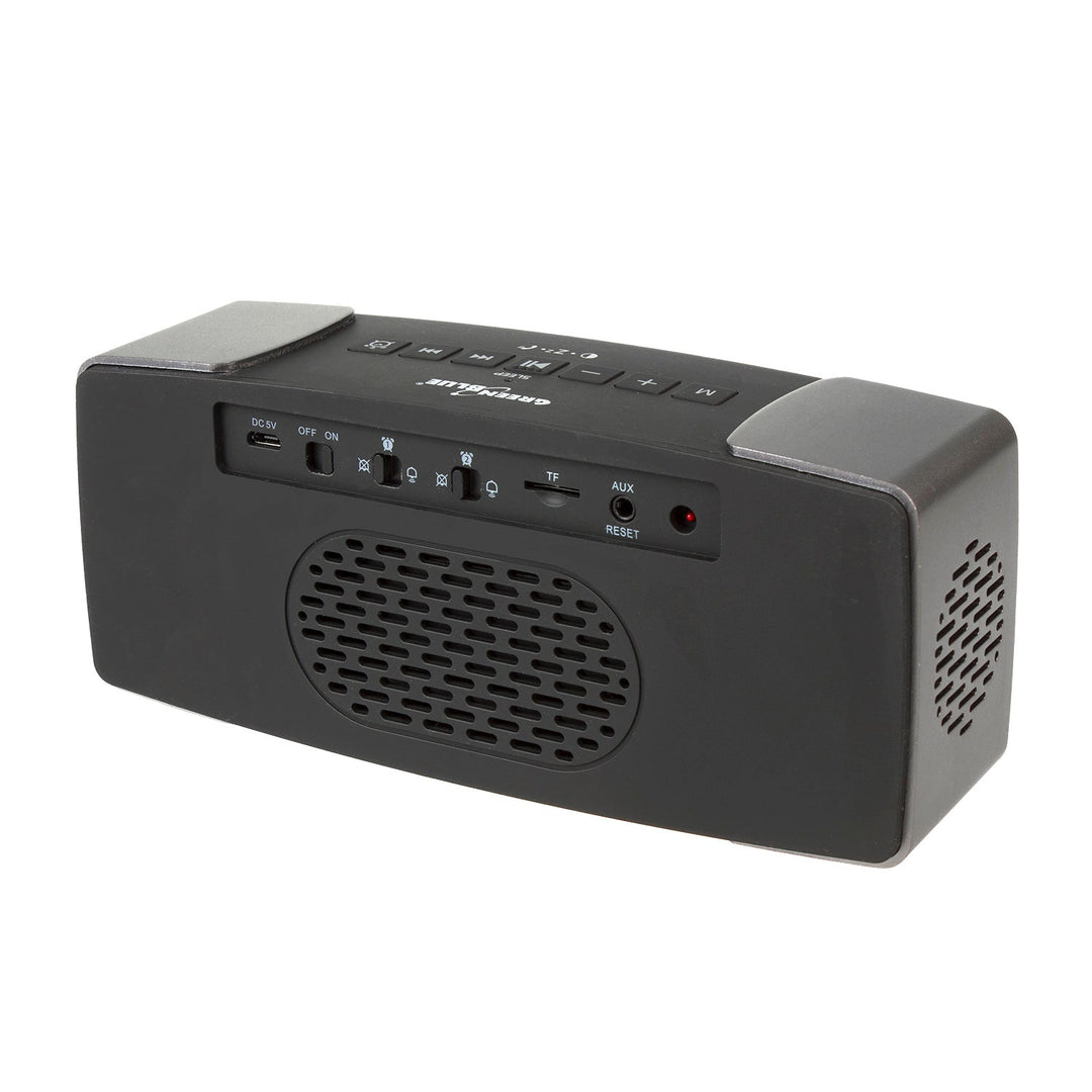 Bluetooth 4.2 радиобудилник, FM, aux-in, 6W, температура, аларма, часовник, батерия 2200mAh GreenBlue GB200