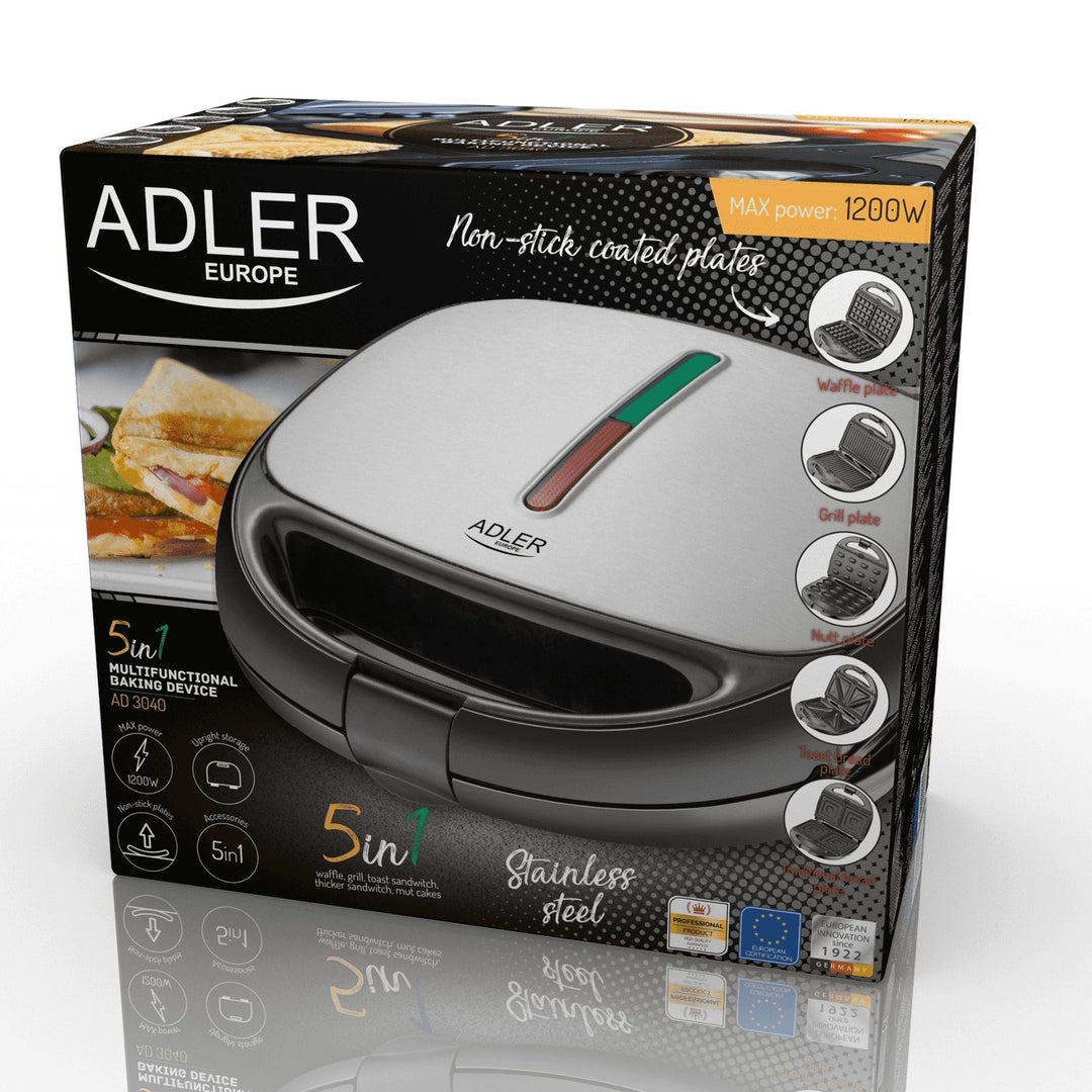Многофункционален тостер Adler AD 3040, 1200 W, 5 функции