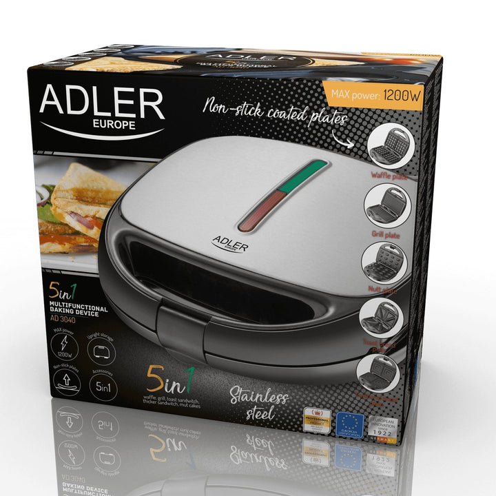 Многофункционален тостер Adler AD 3040, 1200 W, 5 функции