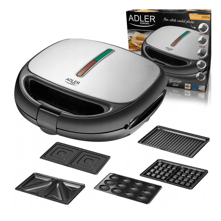 Многофункционален тостер Adler AD 3040, 1200 W, 5 функции