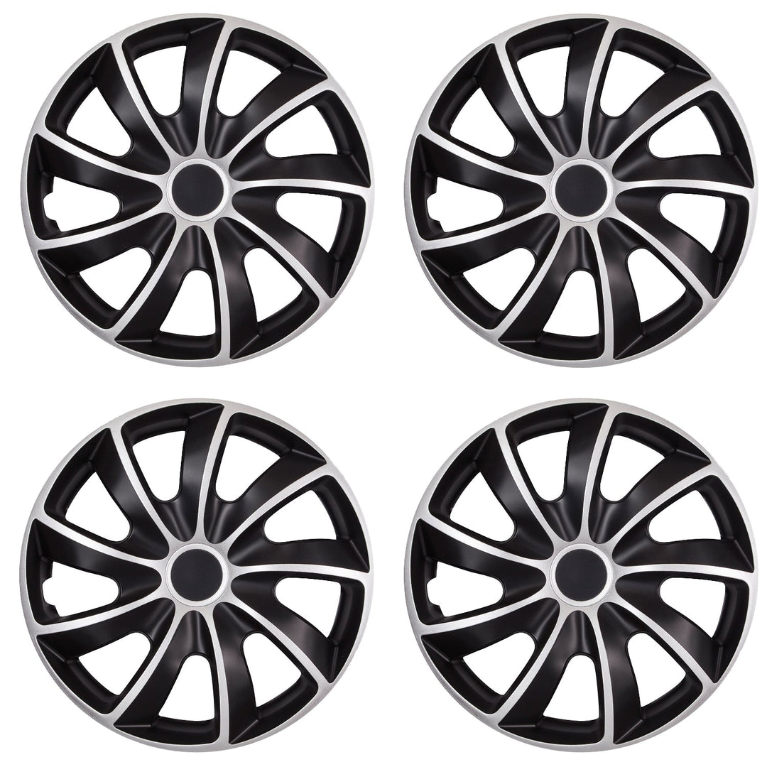 NRM QUAD BICOLOR SILVER BLACK комплект капаци за джанти 17'' в черно и сребристо