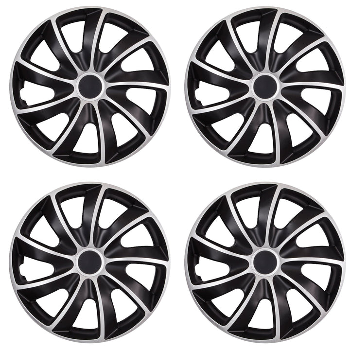 NRM QUAD BICOLOR SILVER BLACK комплект капаци за джанти 17'' в черно и сребристо
