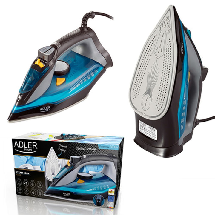 Многофункционален парна ютия с керамична подложка, 3000W, Adler AD 5032