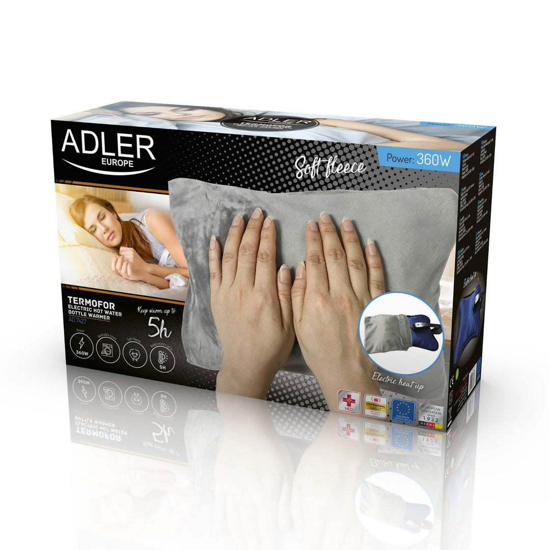 Adler AD 7427 Електрическа термофорна бутилка с мек калъф от флис