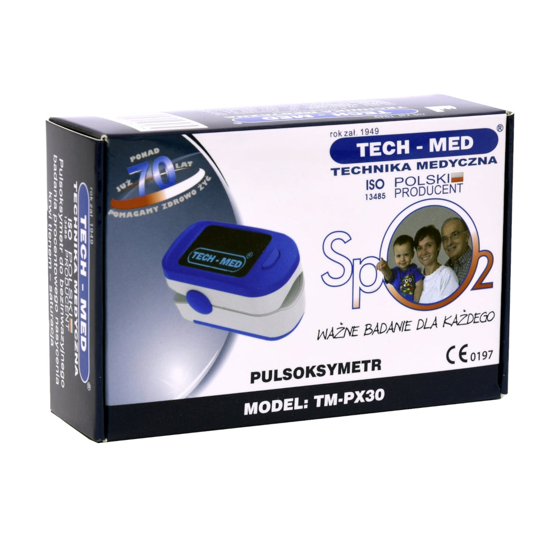 Tech-Med TM-PX30 пулсоксиметър, черен OLED дисплей