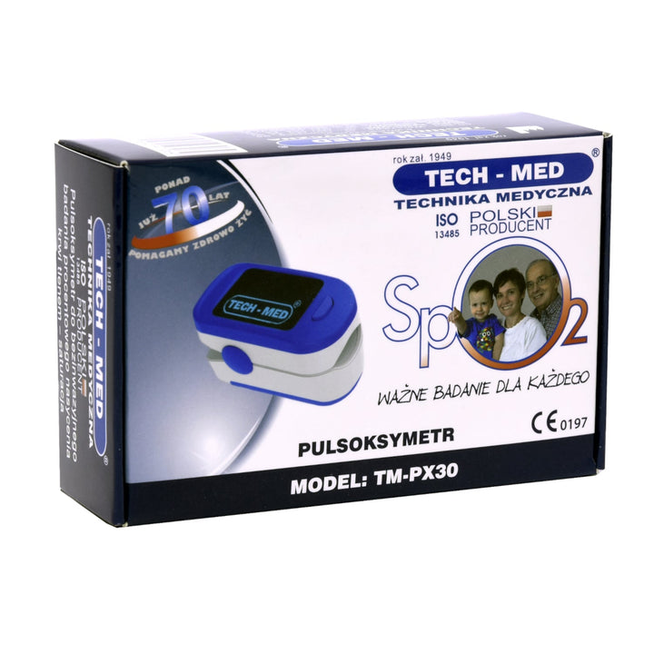 Tech-Med TM-PX30 пулсоксиметър, черен OLED дисплей
