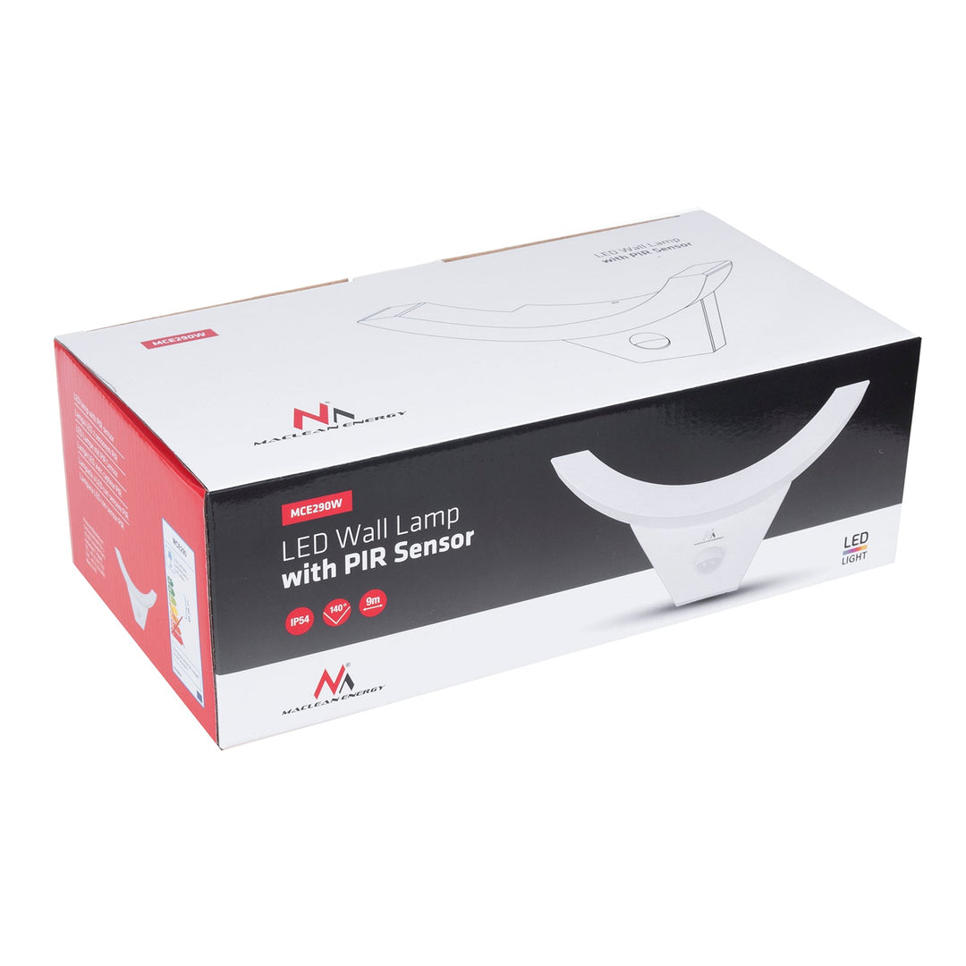 LED лампа с инфрачервен датчик за движение MCE290 W 800lm 10W IP54 Maclean Energy, бяла