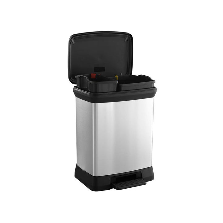 Curver Deco Bin метализирана кошница с педал за сортиране на отпадъци, 10+18L