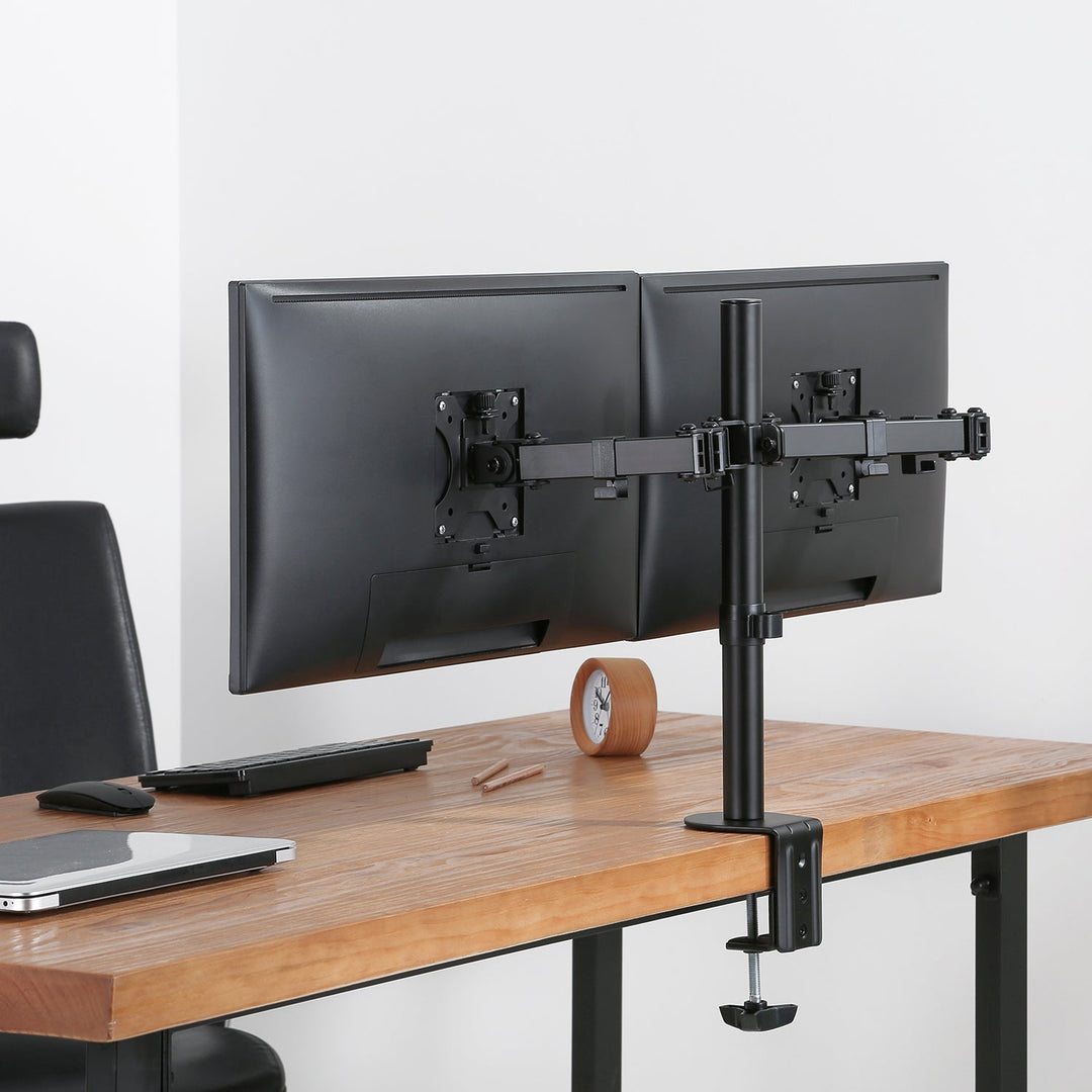 Maclean MC-884 монтаж за бюро за 2 LCD монитора, 17-32" 2x 8 кг (макс. 16 кг), VESA 75x75 и 100x100