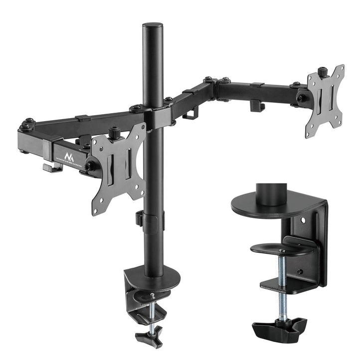 Maclean MC-884 монтаж за бюро за 2 LCD монитора, 17-32" 2x 8 кг (макс. 16 кг), VESA 75x75 и 100x100