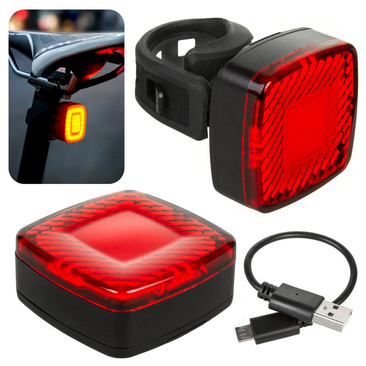 USB задна велосипедна светлина AUTO STOP сензор за сумрак Maclean Energy MCE355 COB LED макс. 125lm батерия 450mAh
