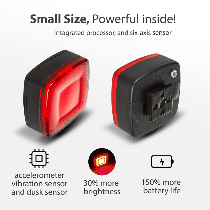 USB задна велосипедна светлина AUTO STOP сензор за сумрак Maclean Energy MCE355 COB LED макс. 125lm батерия 450mAh