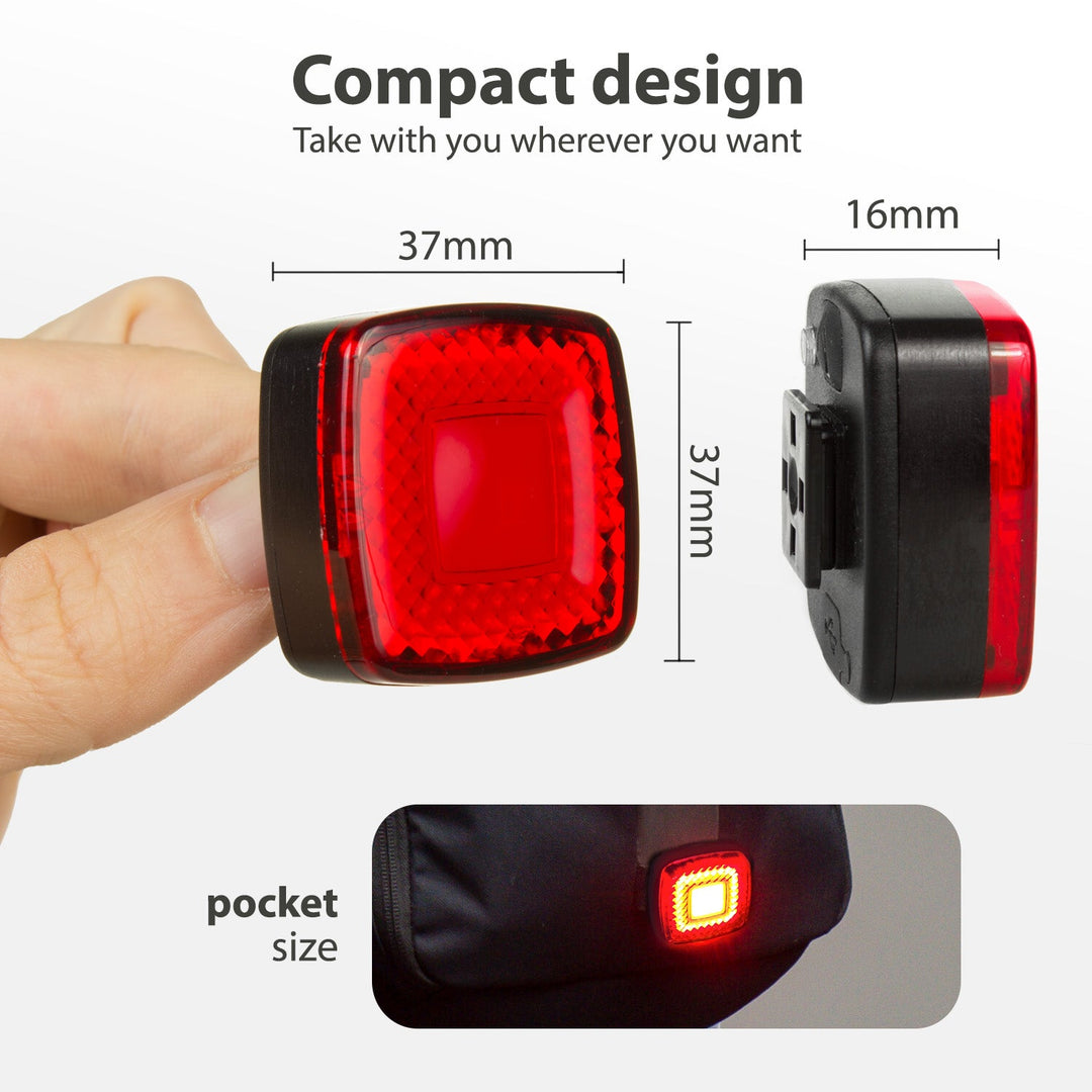 USB задна велосипедна светлина AUTO STOP сензор за сумрак Maclean Energy MCE355 COB LED макс. 125lm батерия 450mAh