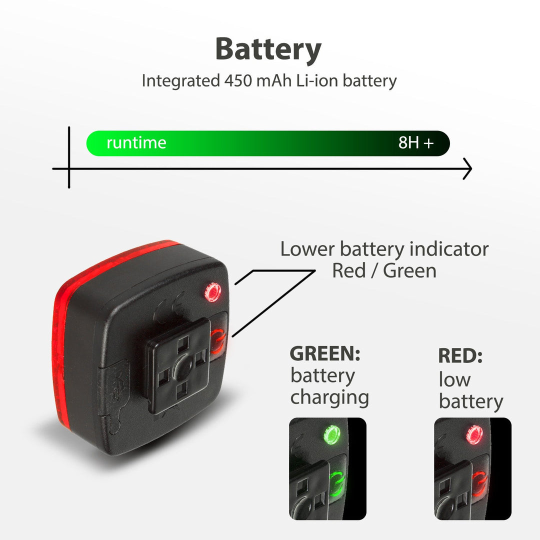 USB задна велосипедна светлина AUTO STOP сензор за сумрак Maclean Energy MCE355 COB LED макс. 125lm батерия 450mAh