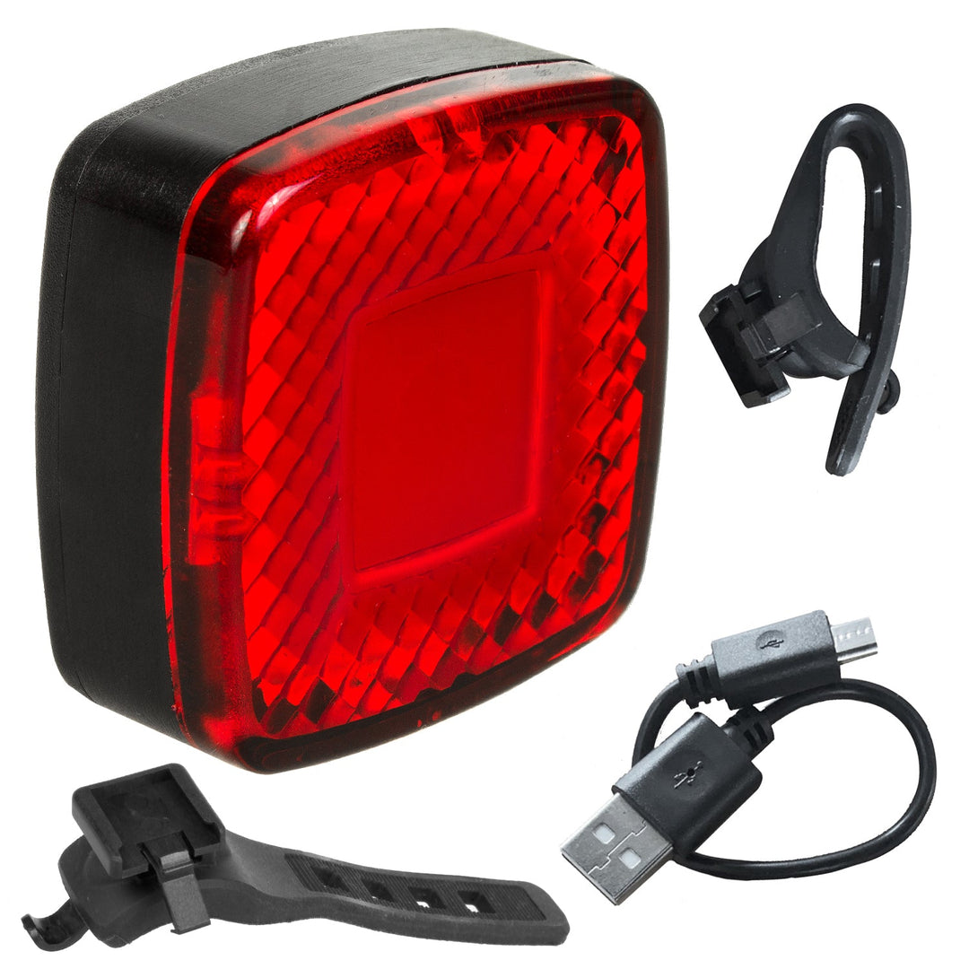USB задна велосипедна светлина AUTO STOP сензор за сумрак Maclean Energy MCE355 COB LED макс. 125lm батерия 450mAh