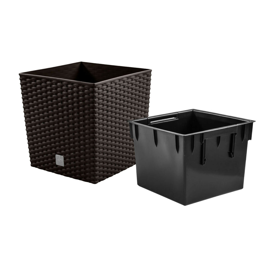 Саксия с вложка Rato Low DRTS400L-440U - цвят кафяво
