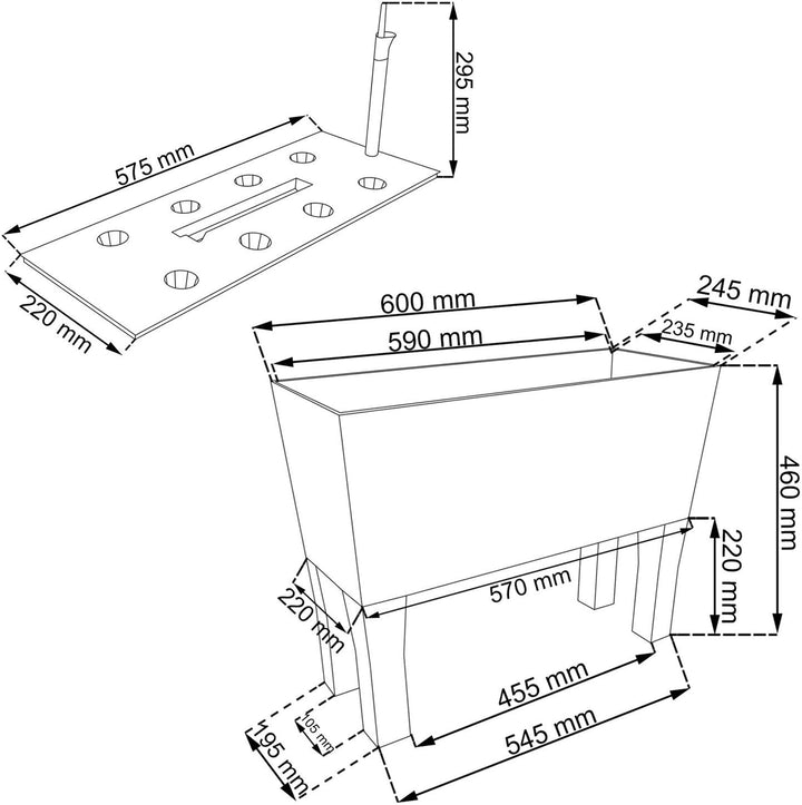 Prosperplast Rato Case DRTC600H S433 антрацит ратан саксия