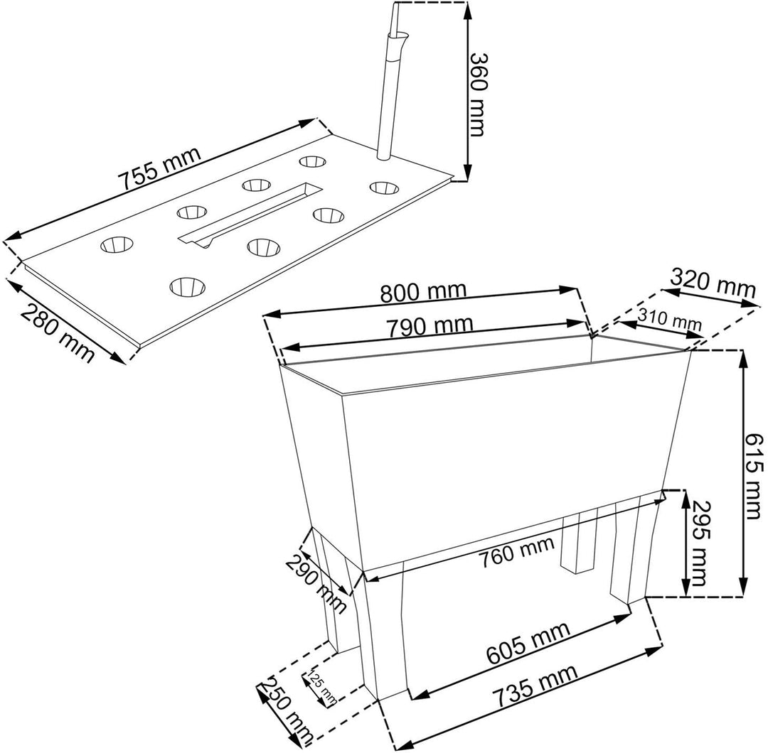 Prosperplast Rato Case DRTC800H S433 антрацит ратан саксия