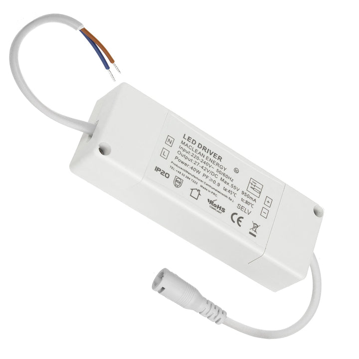 Тънък 40W LED панел за таван, 3200lm неутрално бял (4000K) Maclean Energy MCE545 NW 1195x295x8mm решетка, функция FLICKER-FREE