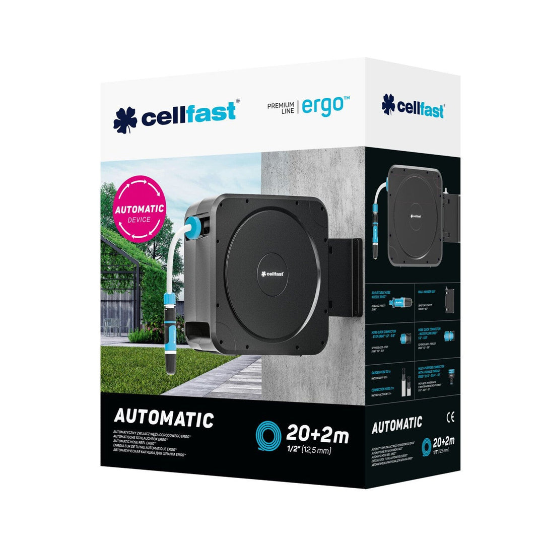 Cellfast Ergo ™ cutie de furtun automată tambur furtun tambur furtun 1/2 "20 m