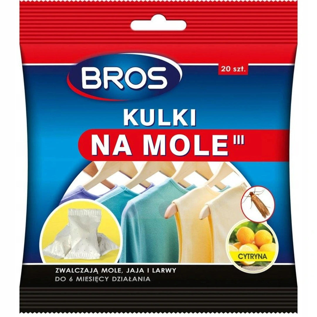 20 buc Bile de molie Bros cu efect de parfum de lămâie după 8 ore