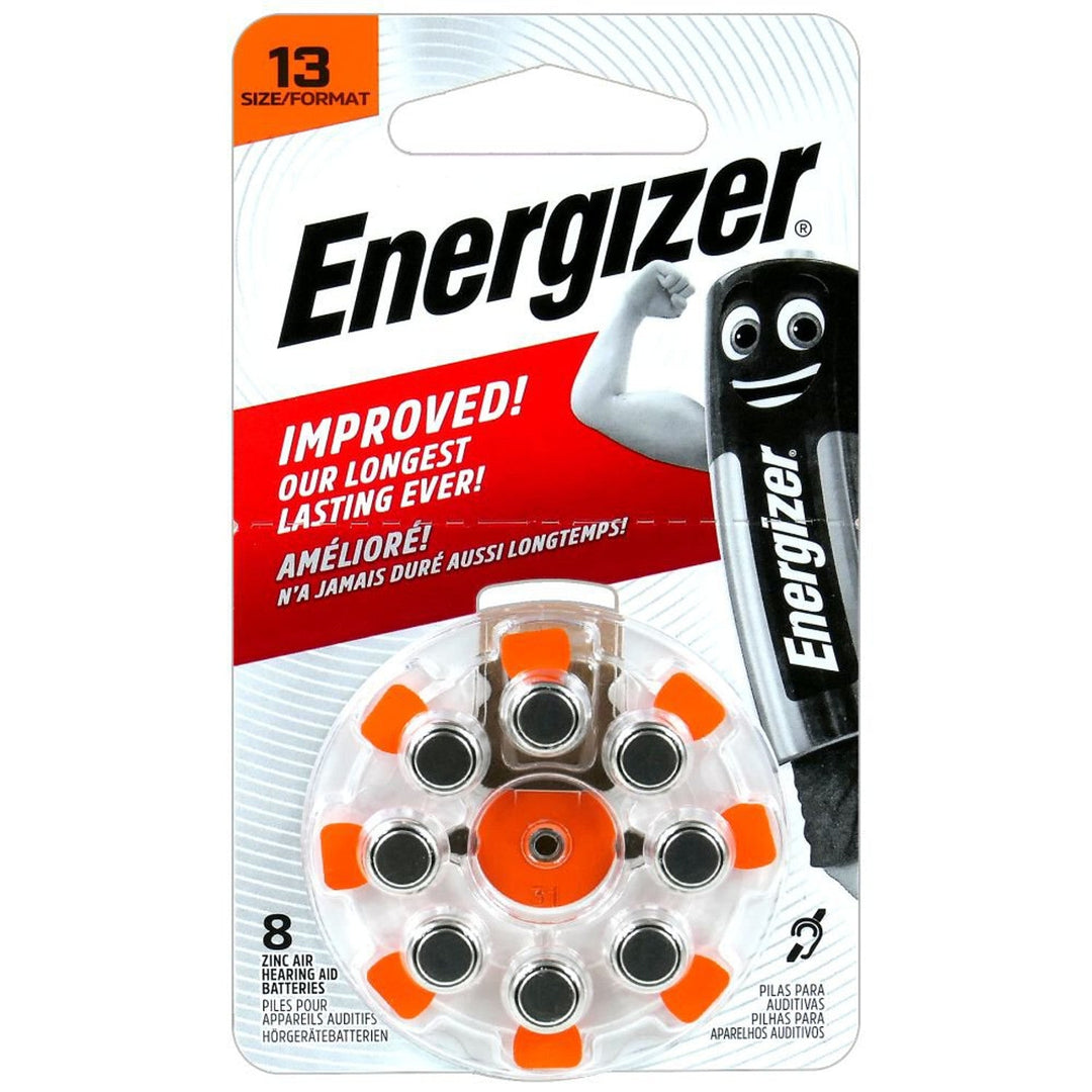 8 x Energizer 13 / PR48 батерии за слухови апарати
