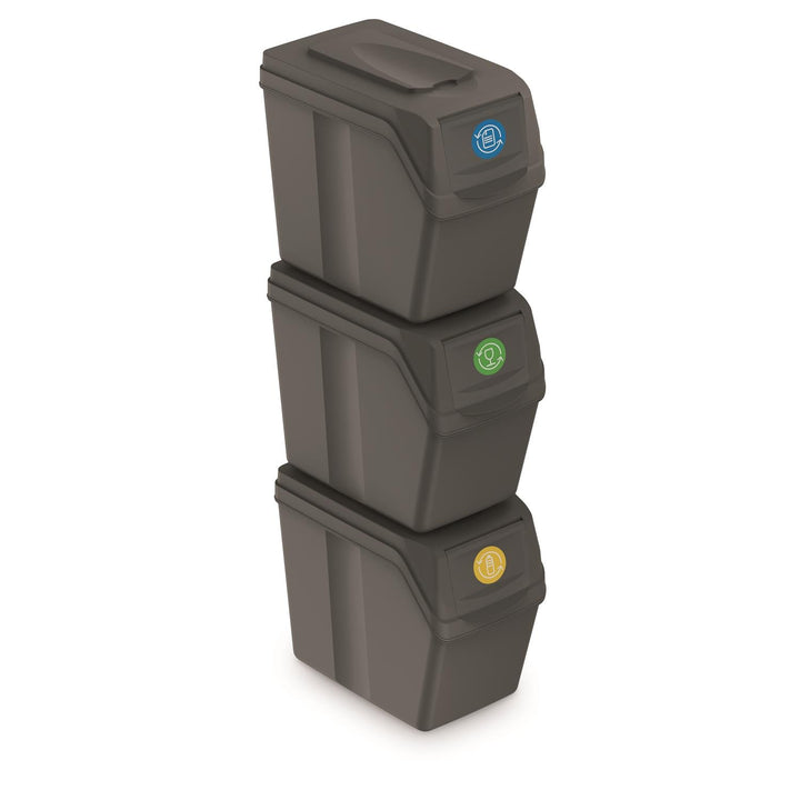Sortibox 3x20L комплект сиви кошчета за сортиране на отпадъци ISWB20S3