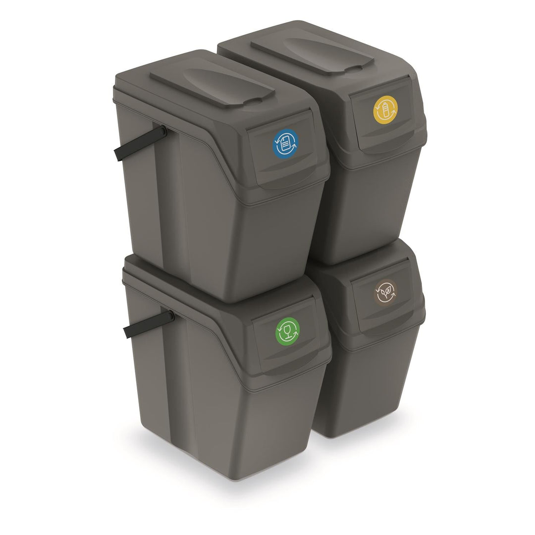 Sortibox 4x25L комплект сиви кошчета за сортиране на отпадъци ISWB25S4
