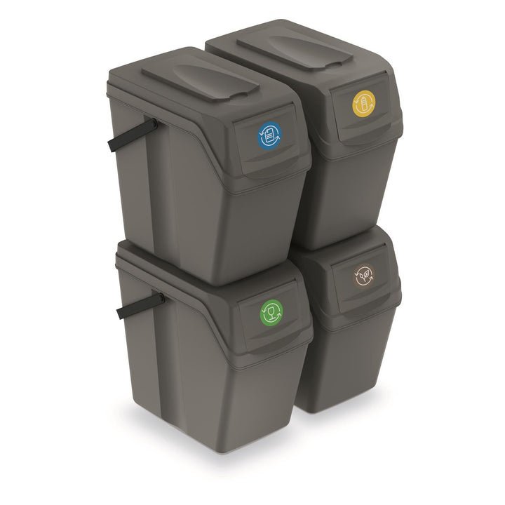 Sortibox 4x25L комплект сиви кошчета за сортиране на отпадъци ISWB25S4