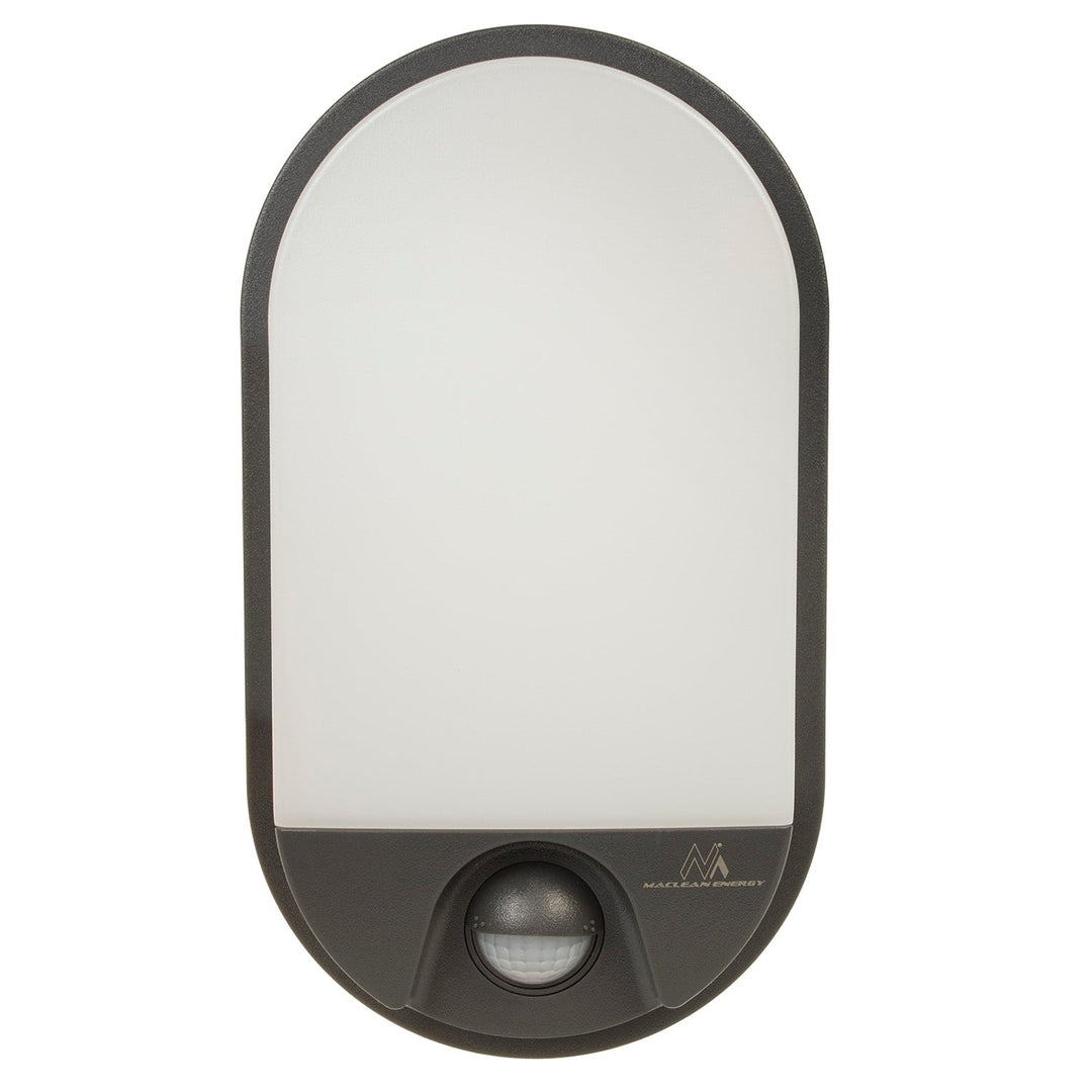 LED лампа с инфрачервен датчик за движение MCE340 GR 1100lm 15W IP54 Maclean Energy, сив цвят, естествена бяла цветова температура (4000K)