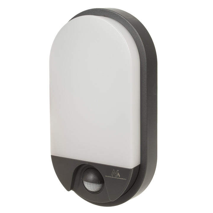 LED лампа с инфрачервен датчик за движение MCE340 GR 1100lm 15W IP54 Maclean Energy, сив цвят, естествена бяла цветова температура (4000K)