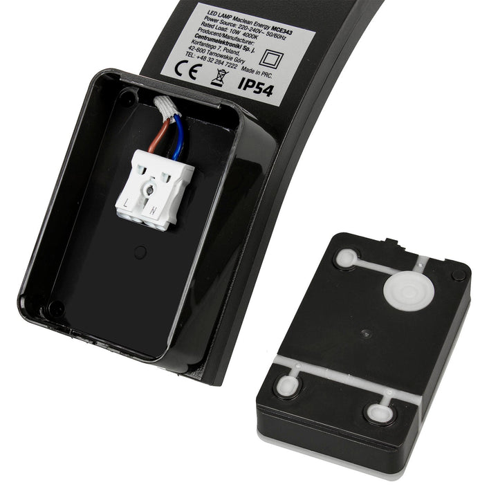 MCE343 B 800lm 10W IP54 Maclean Energy LED фасадна лампа, черна, естествено бял цвят (4000K)