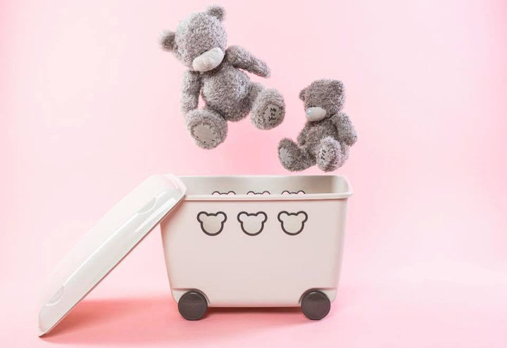 55L BranQ Teddy Bear Box контейнер за съхранение на играчки на колела – бял