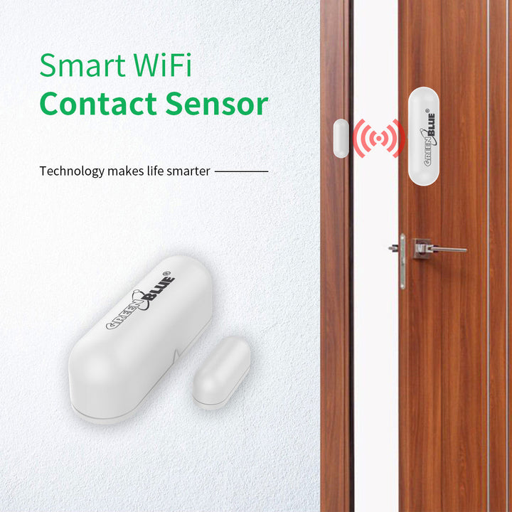SMART WiFi сензор за отваряне на врати/прозорци с информация в реално време Smart Life Tuya GreenBlue GB715