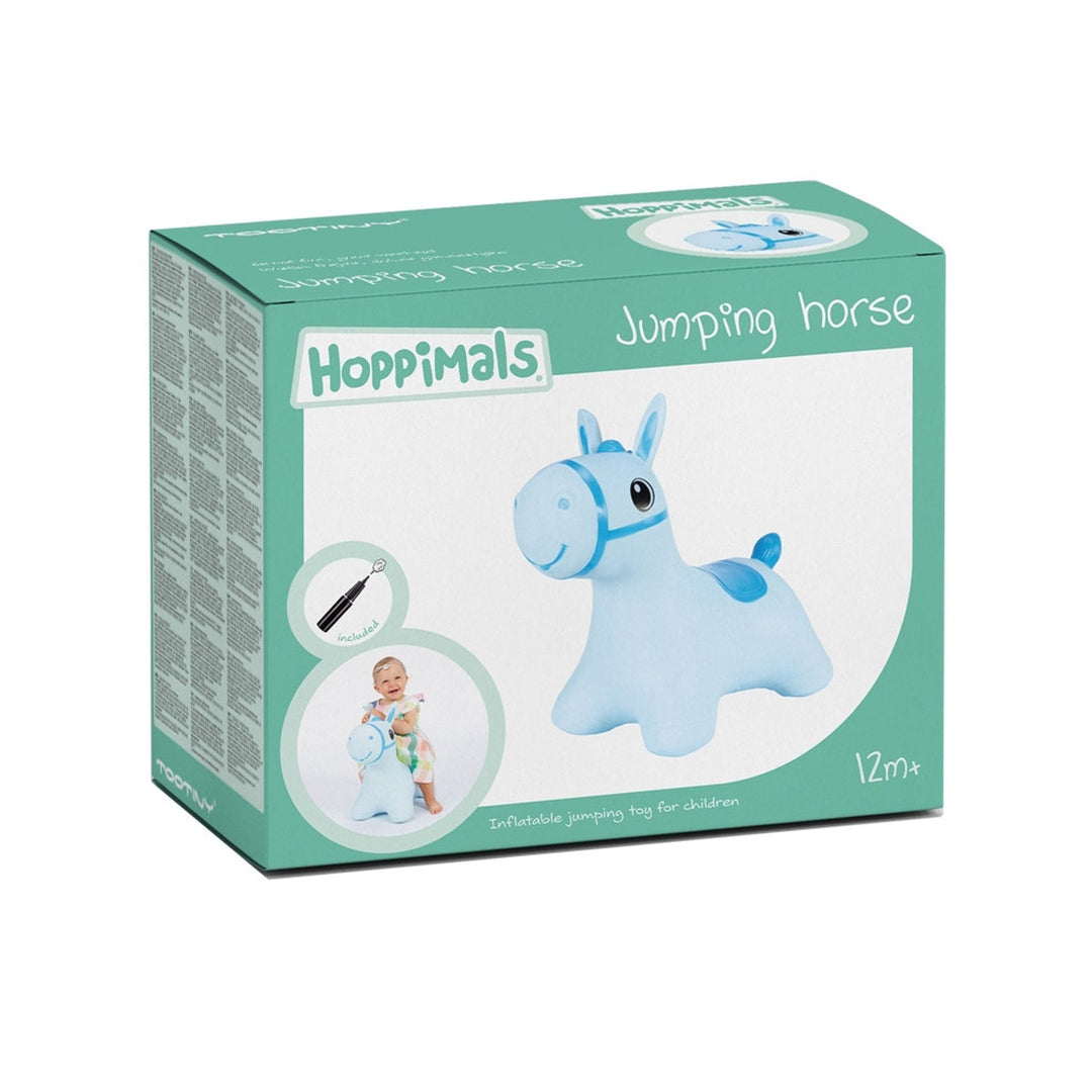 Hoppimals синьо конче от гума за скачане – огромно и уникално забавление при скачане