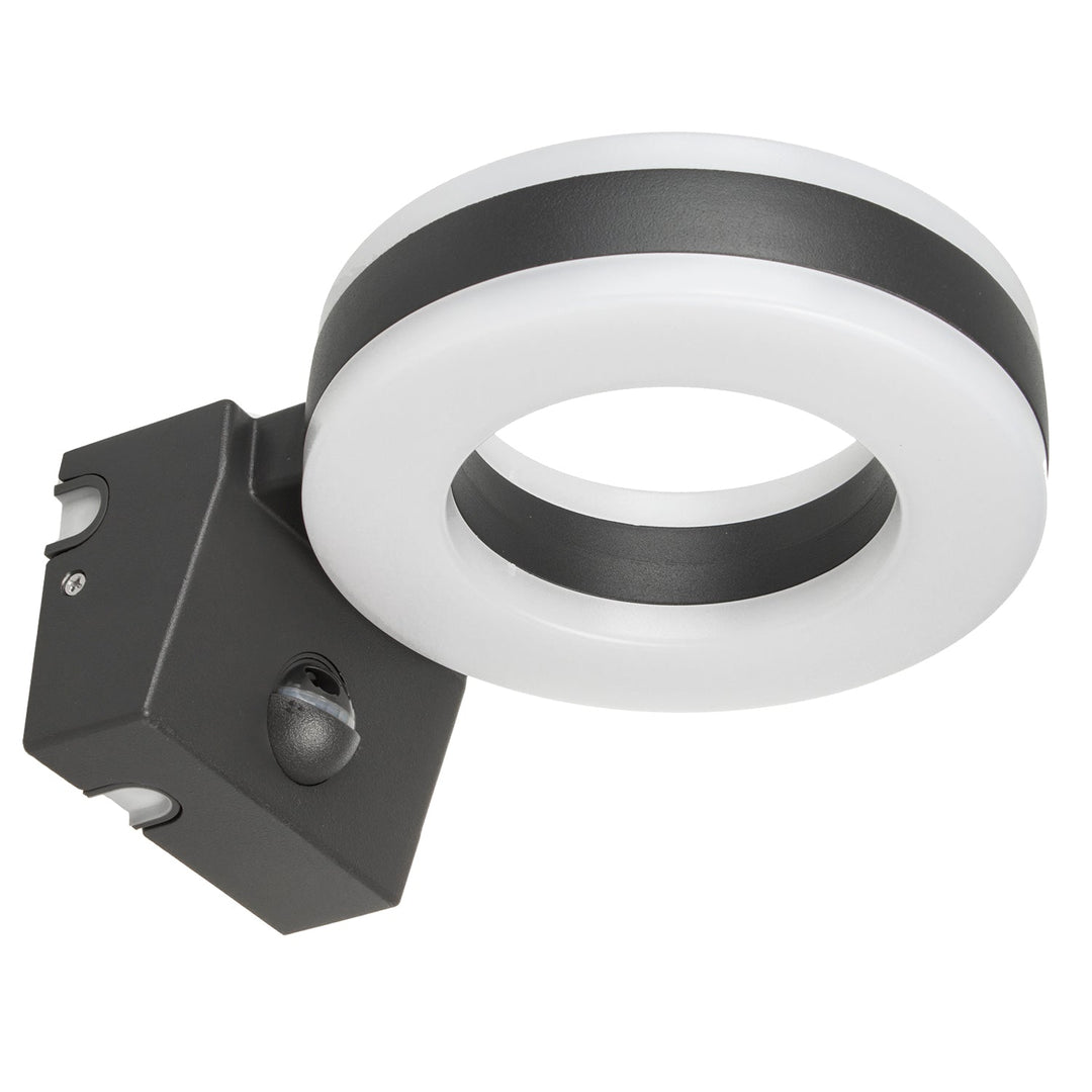 Maclean Energy MCE365 стенна LED лампа с PIR сензор - PC+ALU, 20W (1700lm) неутрално бяло 4000K IP65 сиво
