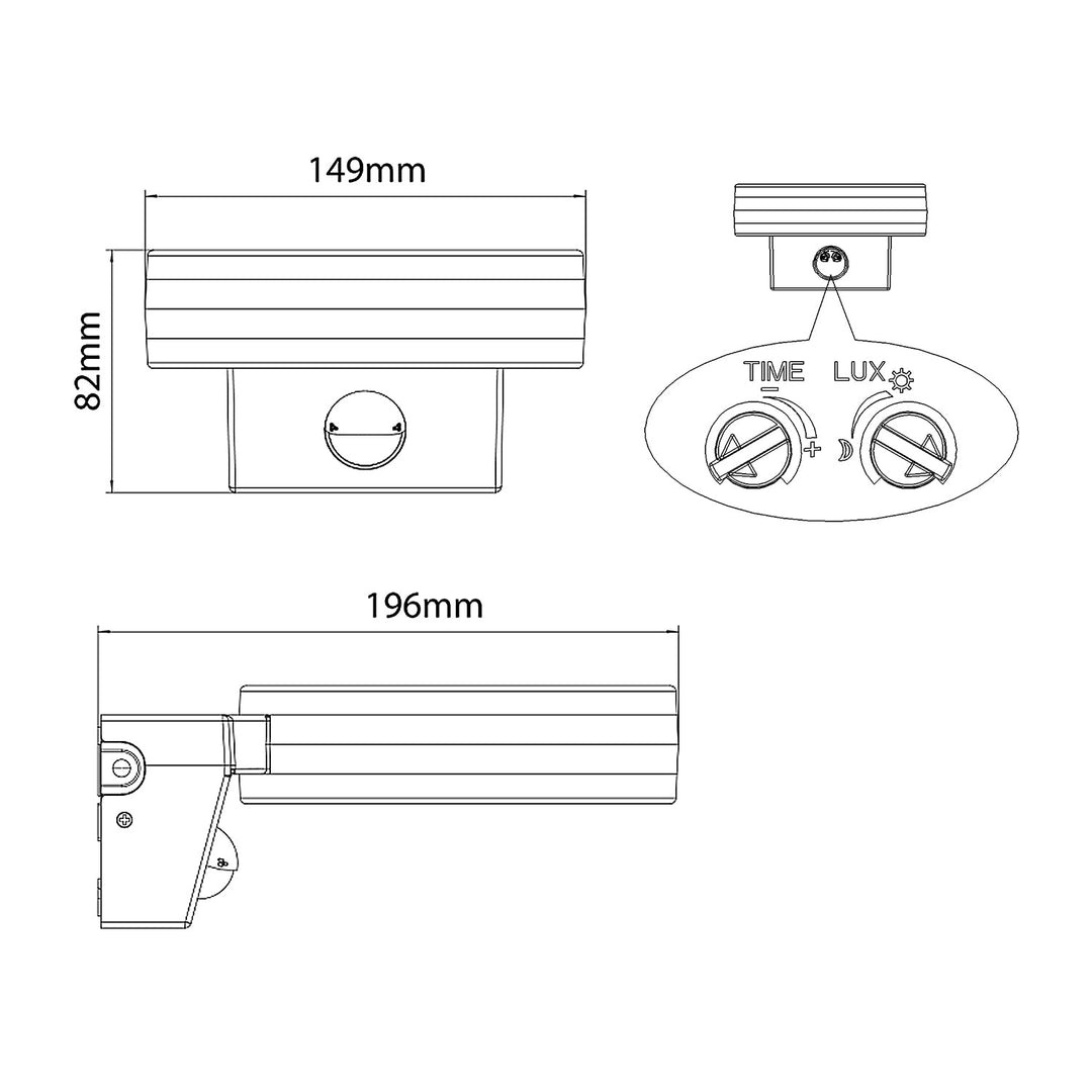 Maclean Energy MCE365 стенна LED лампа с PIR сензор - PC+ALU, 20W (1700lm) неутрално бяло 4000K IP65 сиво