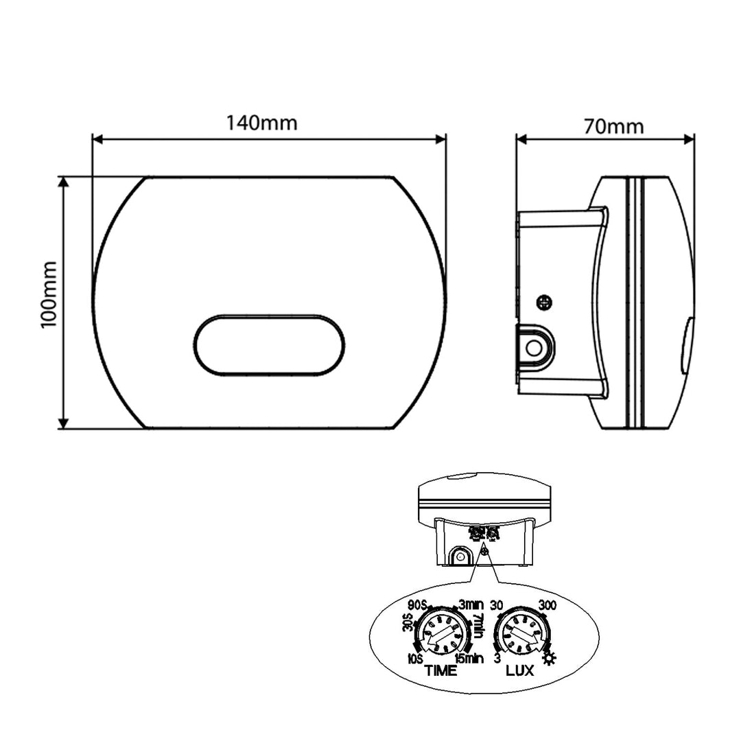 Maclean Energy MCE366 стенна LED лампа с PIR сензор - PC+ALU, 20W (1600lm) неутрално бяло 4000K IP65 сиво