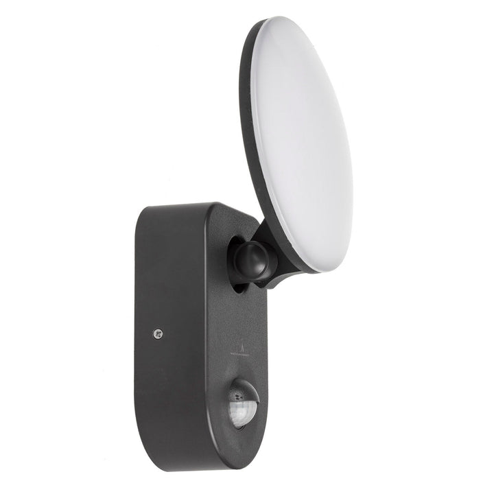 Maclean Energy MCE367 стенна LED лампа с PIR сензор - PC+ALU, 15W (1100lm) неутрално бяло 4000K IP65 сиво