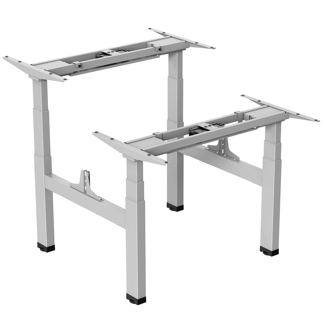 Ergo Office двойно електрическо бюро с регулируема височина, максимална височина 128 cm, максимално натоварване 125 kg x2, без плот за работа в изправено/седнало положение (2 части), сиво, ER-404G