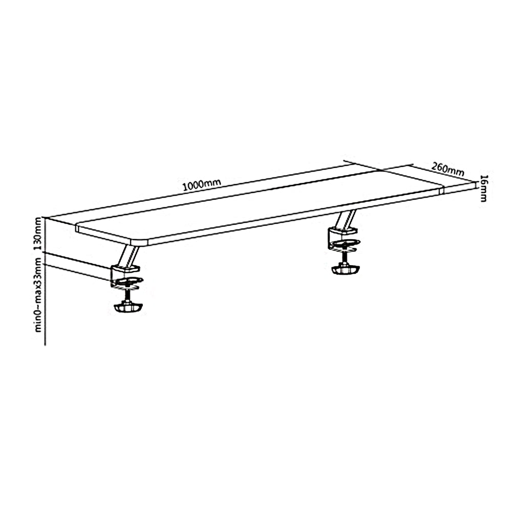 Ergo Office рафт за монитор за маса, с винтово закрепване, 13"–32", макс. 20 кг, ER-409