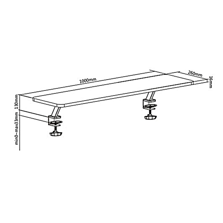 Ergo Office рафт за монитор за маса, с винтово закрепване, 13"–32", макс. 20 кг, ER-409