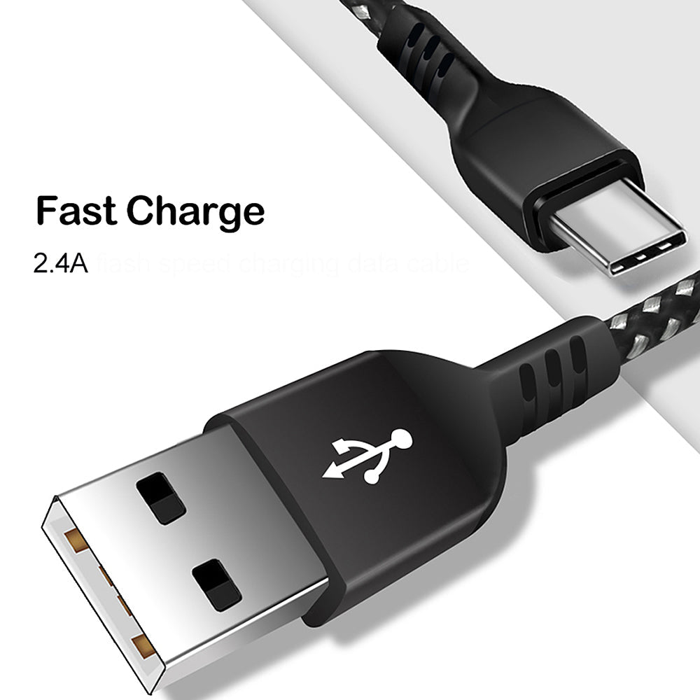 USB C кабел, поддържащ Fast Charge 2.4A Maclean Energy MCE471 черен, дължина 1 м, 5V/2.4A – пренос на данни