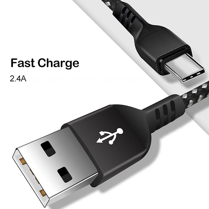 USB C кабел, поддържащ Fast Charge 2.4A Maclean Energy MCE471 черен, дължина 1 м, 5V/2.4A – пренос на данни