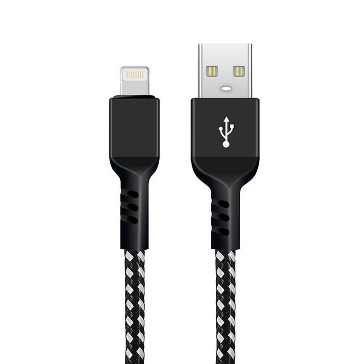 Кабел за осветление, поддържащ Fast Charge 2.4A Maclean Energy MCE472 черен, дължина 1 м, 5V/2.4A - пренос на данни
