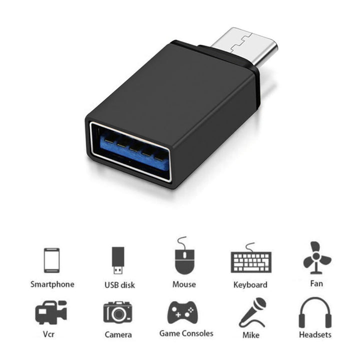 Maclean Energy MCE470 USB A към USB C OTG адаптер, черен