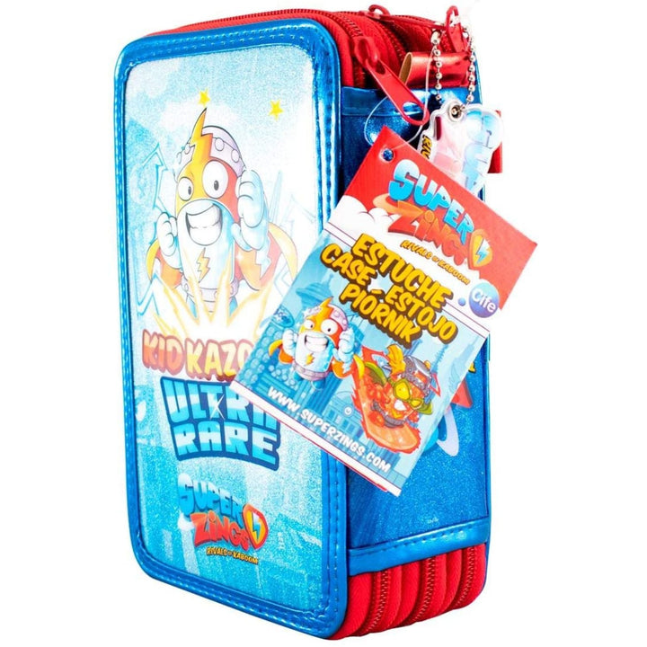 Creion cu accesorii 40 piese Super Zings albastru